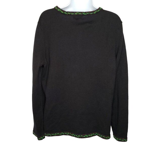 NEW Appleseeds Christmas Holiday Cardigan Sweater L People Ice Skater Snowballs - Picture 3 of 4